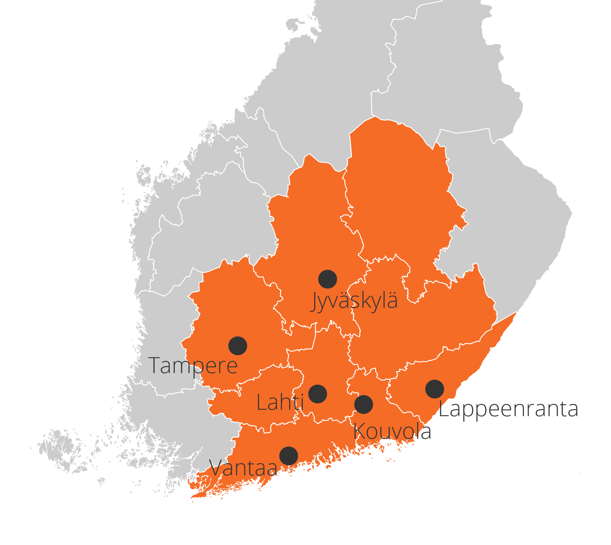 Eliittikatot toimialue kuvattuna