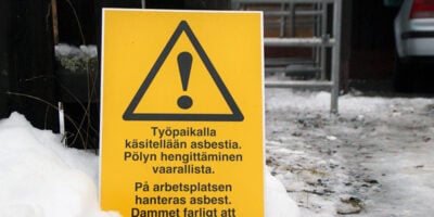 Asbestipurku - Varttikaton purku – Varoituskyltti – Eliittikatot